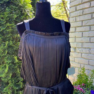 Ryegrass Blouse Accordion Pleat XXL Black